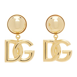 Dolce&Gabbana Gold Clip-On Logo Earrings 241003F022003