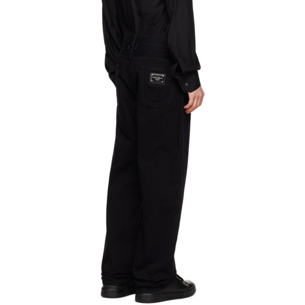 돌체앤가바나 Dolce&Gabbana Black Pinched Seam Jeans 241003M190007