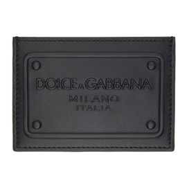 Dolce&Gabbana Black Embossed Card Holder 241003M163006