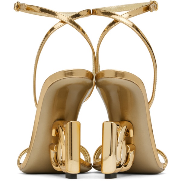  Dolce&Gabbana Gold Hardware Heeled Sandals 241003F125005