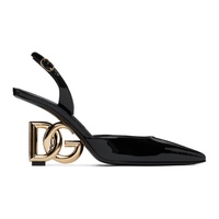 Dolce&Gabbana Black Patent Leather Slingback Heels 241003F122004