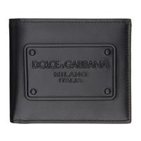 Dolce&Gabbana Black Calfskin Raised Logo Wallet 241003M164006