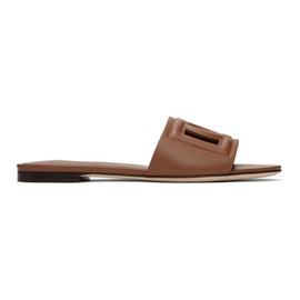 Dolce&Gabbana Brown DG Flat Sandals 241003F124011