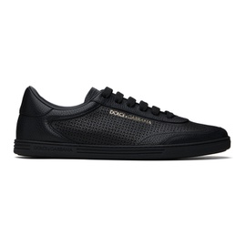 Dolce&Gabbana Black Saint Tropez Calfskin Sneakers 241003M237033