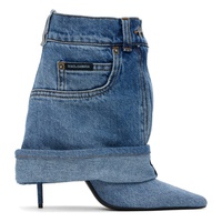 Dolce&Gabbana Blue Patchwork Denim Boots 241003F114000