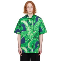 Dolce&Gabbana Green & Navy Printed Shirt 241003M192016