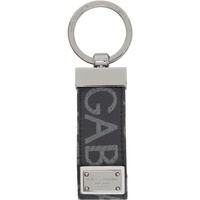 Dolce&Gabbana Black Coated Jacquard Keychain 241003M148000