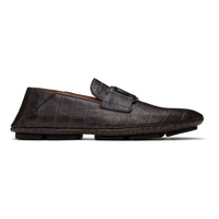 Dolce&Gabbana Brown Calfskin Driver Loafers 241003M231005