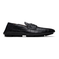 Dolce&Gabbana Black Calfskin Driver Loafers 241003M231008