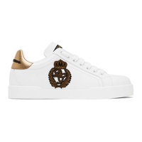 Dolce&Gabbana White Calfskin Nappa Portofino Sneakers 241003M237031