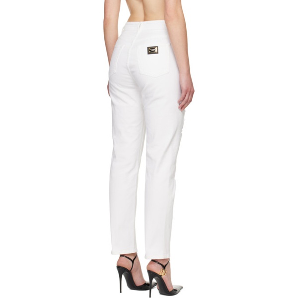  Dolce&Gabbana White Distressed Jeans 241003F069000