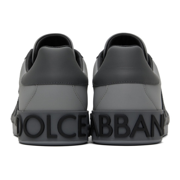  Dolce&Gabbana Gray Portofino Sneakers 241003M237052