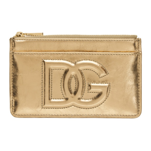  Dolce&Gabbana Gold Medium DG Logo Card Holder 232003F037013