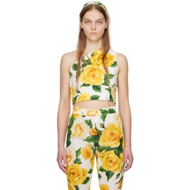 Dolce&Gabbana White & Yellow Floral Top 241003F111008