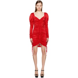 Dolce&Gabbana Red Ruching Minidress 231003F052001
