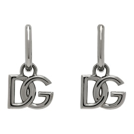 Dolce&Gabbana Gunmetal DG Logo Earrings 241003M144014