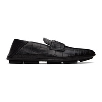 Dolce&Gabbana Black Calfskin Driver Loafers 241003M231006