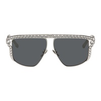 Dolce&Gabbana Silver Crystal-Cut Sunglasses 231003F005037