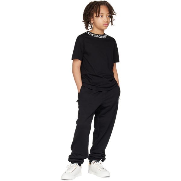  Dolce&Gabbana Kids Black Printed T-Shirt 241003M703018