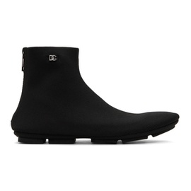 Dolce&Gabbana Black Stretch Mesh Ankle Boots 241003M228000