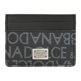 Dolce&Gabbana Black Coated Jacquard Card Holder 241003M163003