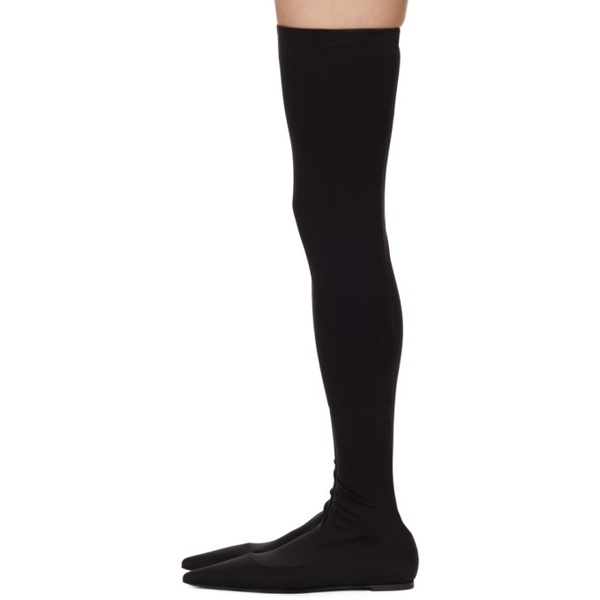 Dolce&Gabbana Black Stretch Jersey Thigh-High Boots 241003F115000
