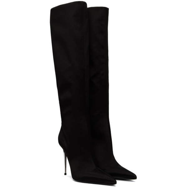  Dolce&Gabbana Black Satin Tall Boots 241003F115001