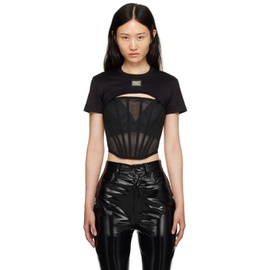 Dolce&Gabbana Black Cutout T-Shirt 232003F110004