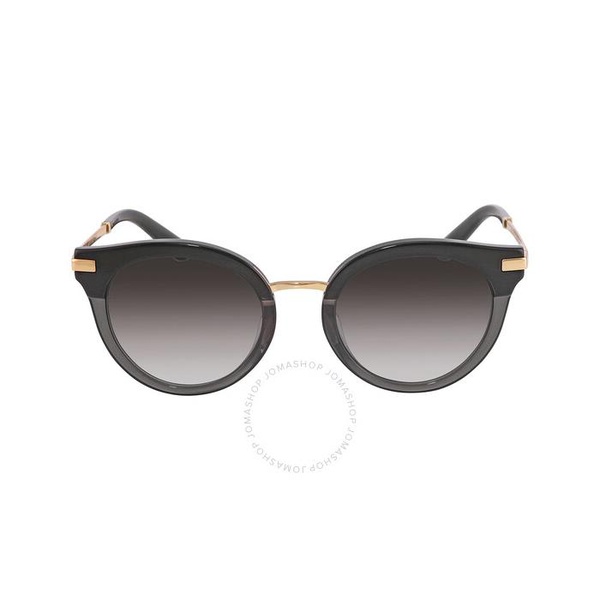 돌체앤가바나 돌체앤가바나 Dolce & Gabbana Light Grey Gradient Black Round Ladies Sunglasses DG4394F 32468G 50