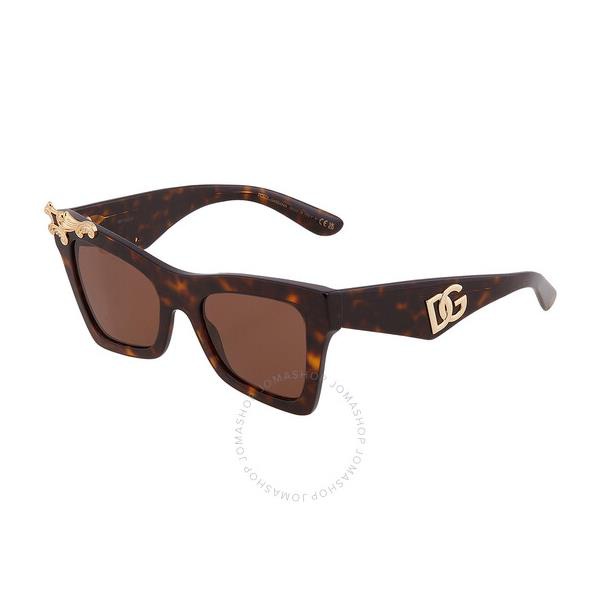 돌체앤가바나 돌체앤가바나 Dolce & Gabbana Dark Brown Butterfly Ladies Sunglasses DG4434 502/73 51