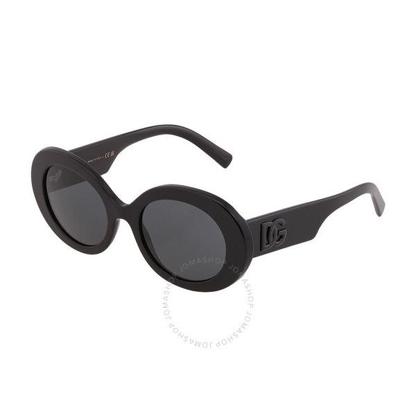 돌체앤가바나 돌체앤가바나 Dolce & Gabbana Darkj Grey Oval Ladies Sunglasses DG4448 501/87 51