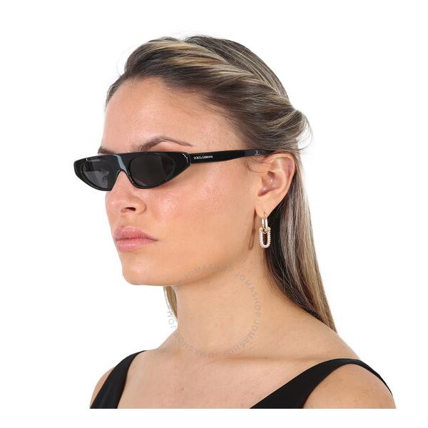 돌체앤가바나 돌체앤가바나 Dolce & Gabbana Dark Grey Irregular Ladies Sunglasses DG4442 501/87 52