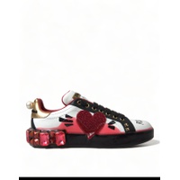 돌체앤가바나 Dolce & Gabbana White Red Crystals Portofino Sneakers Women Womens Shoes 7214056898692