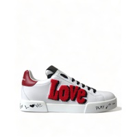 돌체앤가바나 Dolce & Gabbana Chic White Portofino Leather Womens Sneakers 7214056571012