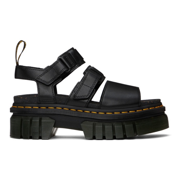닥터마틴 닥터마틴 Dr. Martens Black Ricki Leather 3-Strap Platform Sandals 241399F125000