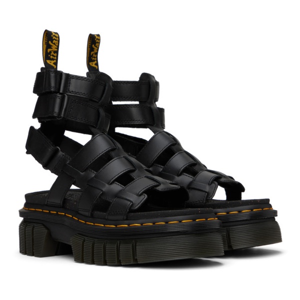 닥터마틴 닥터마틴 Dr. Martens Black Ricki Leather Platform Gladiator Sandals 241399F125001