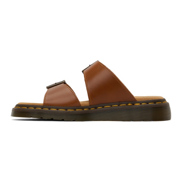 닥터마틴 닥터마틴 Dr. Martens Tan Josef Leather Buckle Slide Sandals 241399M234006