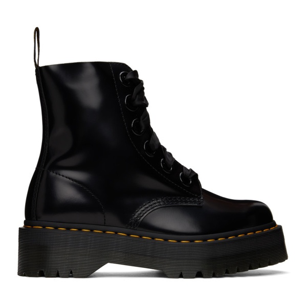 닥터마틴 닥터마틴 Dr. Martens Black Molly Leather Platform Boots 242399F113042
