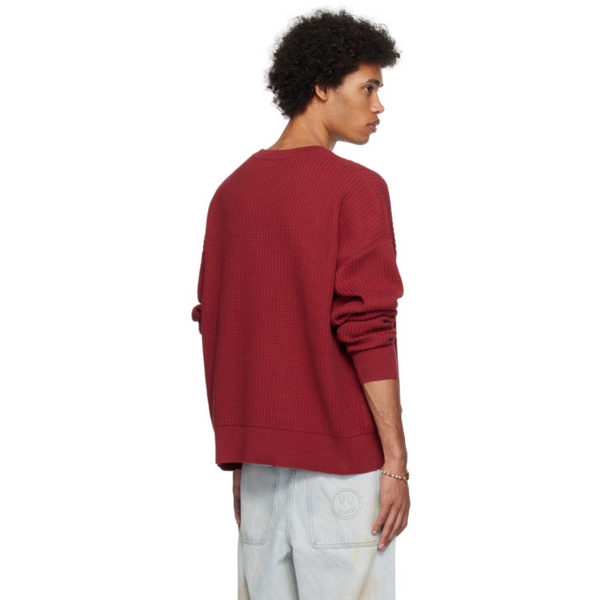  Drew house Burgundy Embroidered Sweater 232454M201001