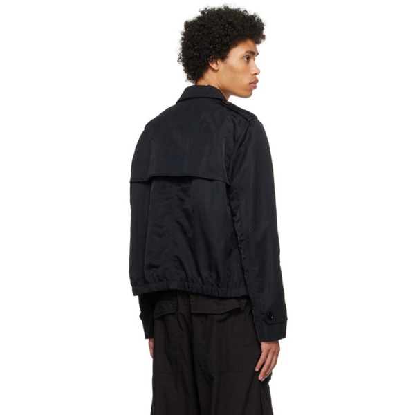  드리스 반 노튼 Dries Van Noten Black Spread Collar Jacket 232358M180015