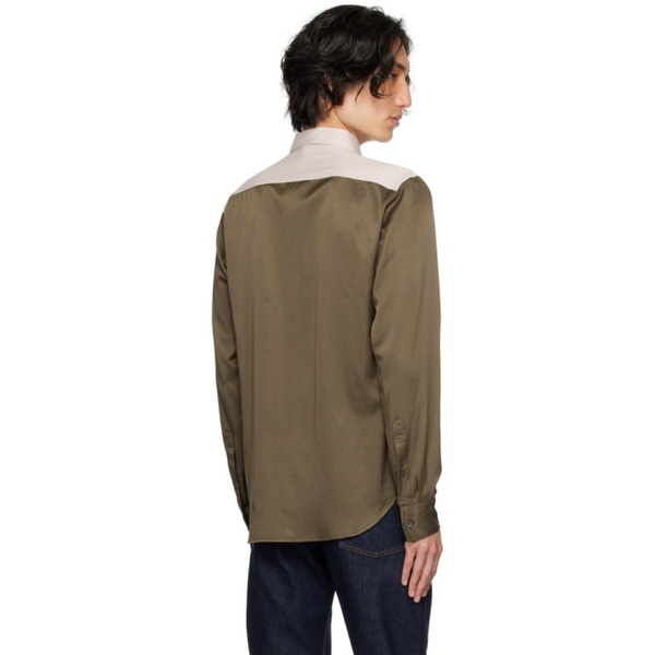  드리스 반 노튼 Dries Van Noten Gray & Khaki Embroidered Shirt 232358M192056