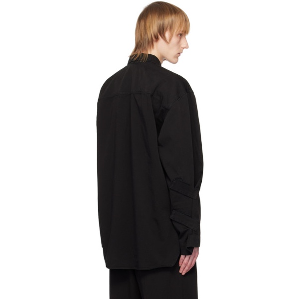  드리스 반 노튼 Dries Van Noten Black Velcro Tab Shirt 231358M192127