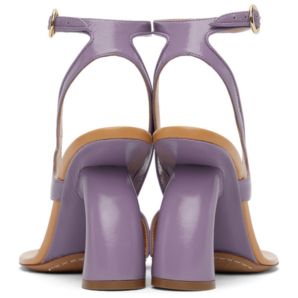  드리스 반 노튼 Dries Van Noten Purple Leather Heeled Sandals 241358F125004