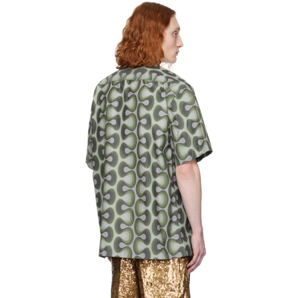 드리스 반 노튼 Dries Van Noten Green Printed Shirt 241358M192041