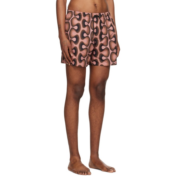  드리스 반 노튼 Dries Van Noten Pink Printed Swim Shorts 241358M193000