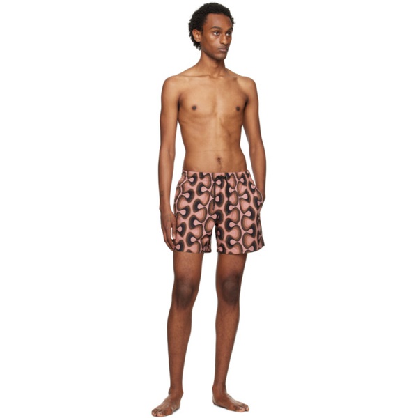  드리스 반 노튼 Dries Van Noten Pink Printed Swim Shorts 241358M193000