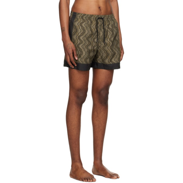  드리스 반 노튼 Dries Van Noten Brown Printed Swim Shorts 241358M208001