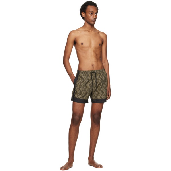  드리스 반 노튼 Dries Van Noten Brown Printed Swim Shorts 241358M208001