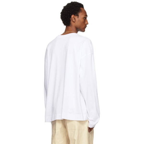  드리스 반 노튼 Dries Van Noten White Loose-Fit Long Sleeve T-Shirt 241358M213018