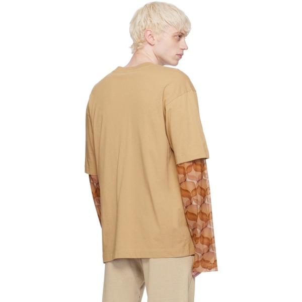  드리스 반 노튼 Dries Van Noten Taupe Layered Long Sleeve T-Shirt 241358M213006